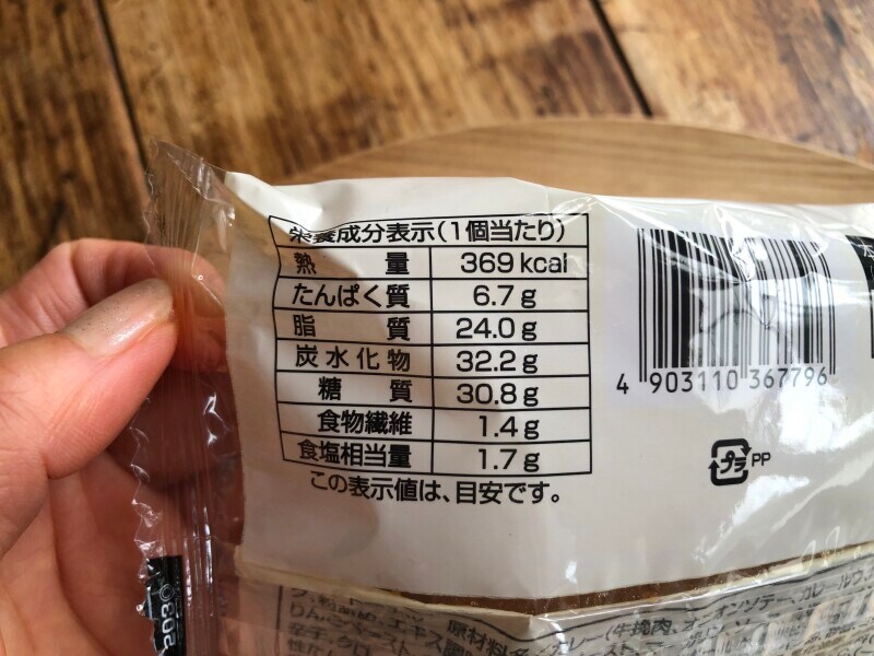 ファミマの「ファミマ・ザ・カレーパン」のカロリー・栄養成分表示