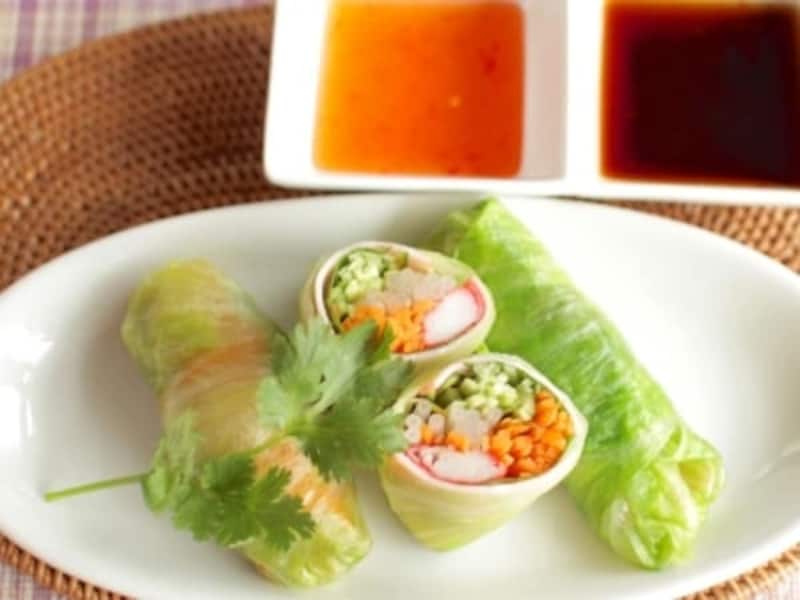 出典： レタスで作るヘルシー生春巻き [ダイエットレシピ] All About