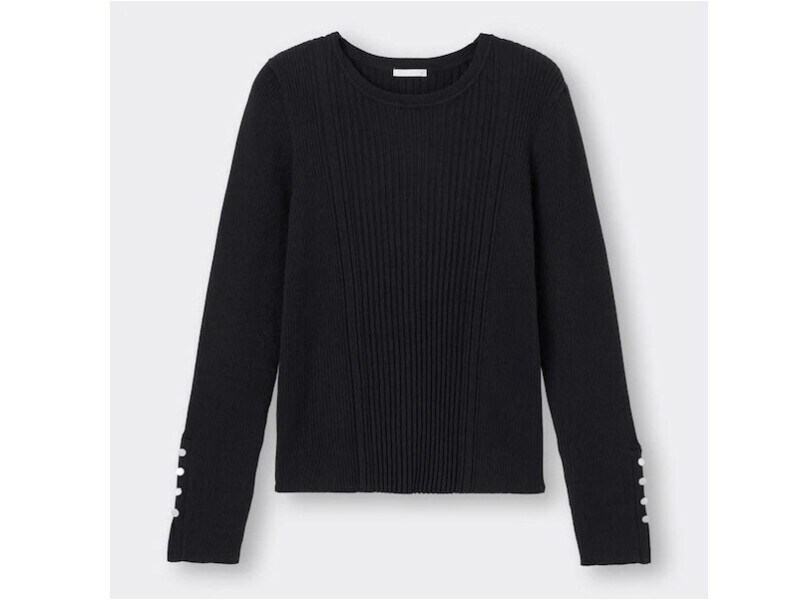 ジーユー リブボタンスリーブセーター 1990円(税込)※一部店舗およびオンラインストアのみ販売