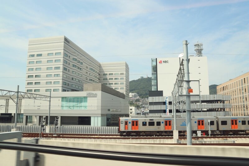 長崎駅到着前の車窓