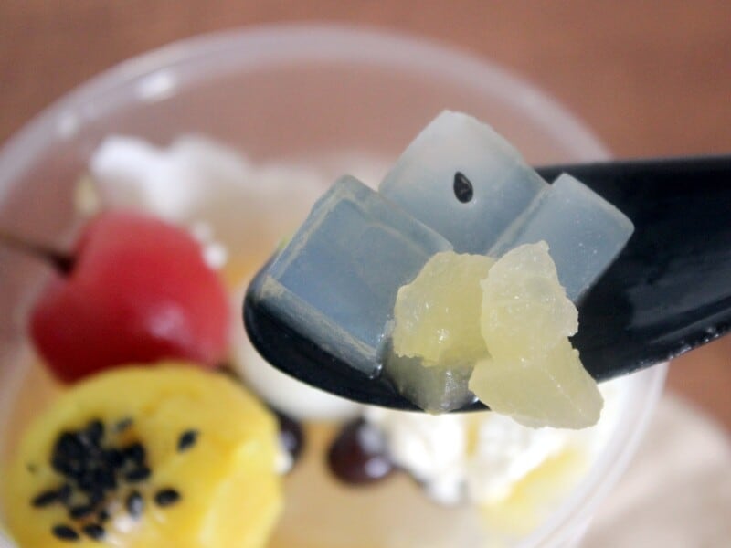 芋餡と白玉のあんみつ