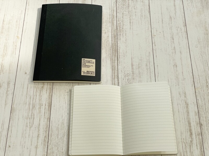 上質紙　フラットに開くノート」