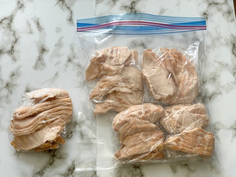 スモークチキンスライスの冷凍保存