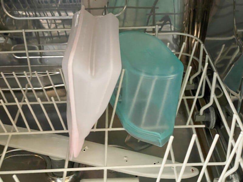 食洗機でのシリコンバッグ利用例