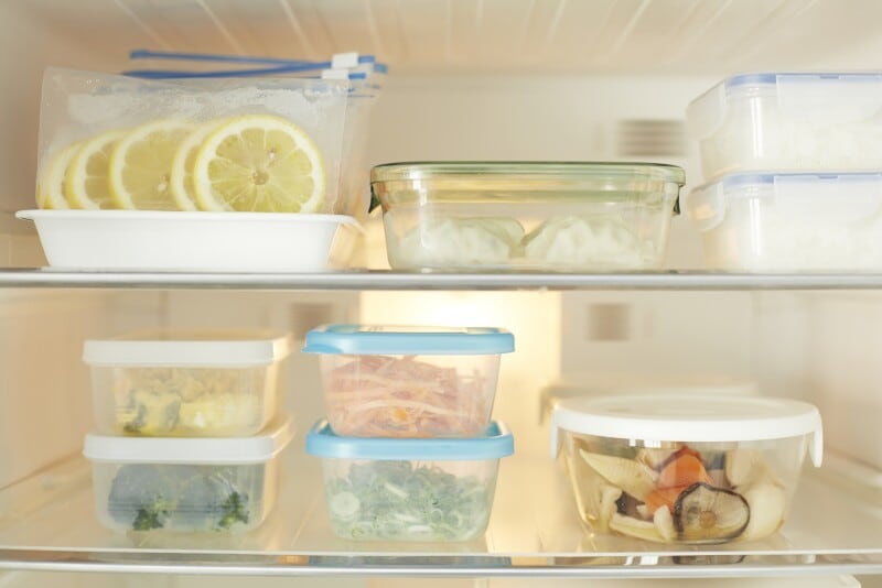 整理された冷蔵庫の中