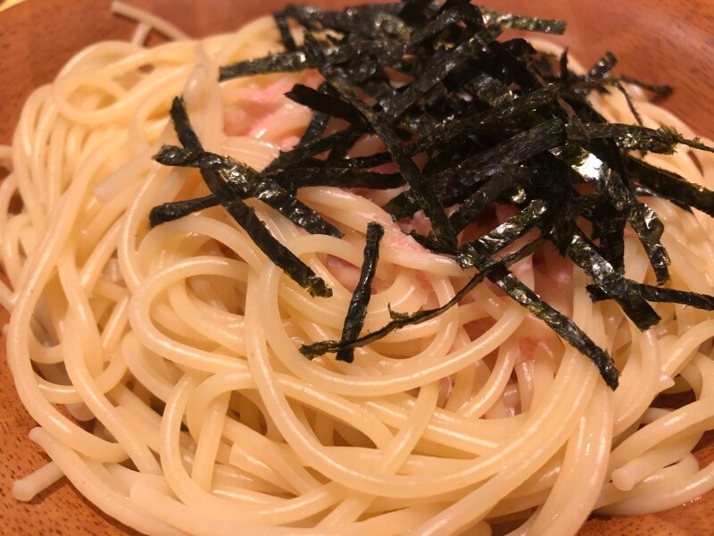 サイゼリヤのパスタ「タラコソースシシリー風」は麺の硬さもちょうどよい
