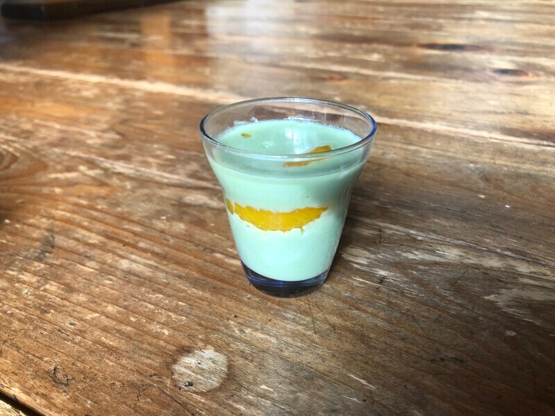 業務スーパーの「おいしいフルーツin青汁DX」で豆乳かんてん