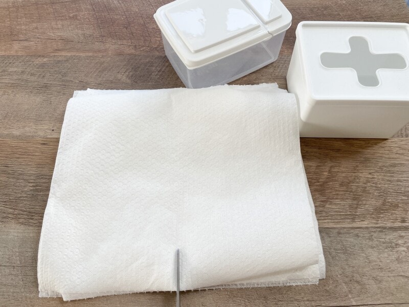 ダイソー　洗えるキッチンタオルをカットした状態