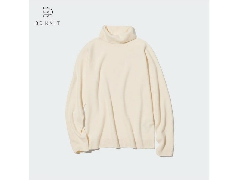 ユニクロ　3Dカシミヤタートルネックセーター　10900円（税込）