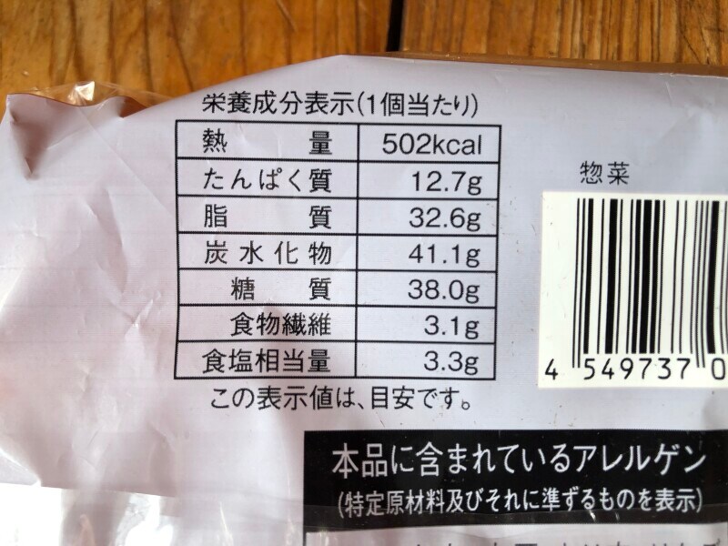 ローソンの「はみ出るバーガーメンチカツ　ソース&からしマヨ」のカロリー・栄養成分表示