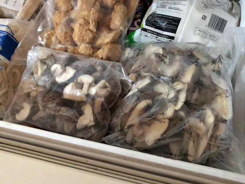 メルカリで買った椎茸。冷凍して保存