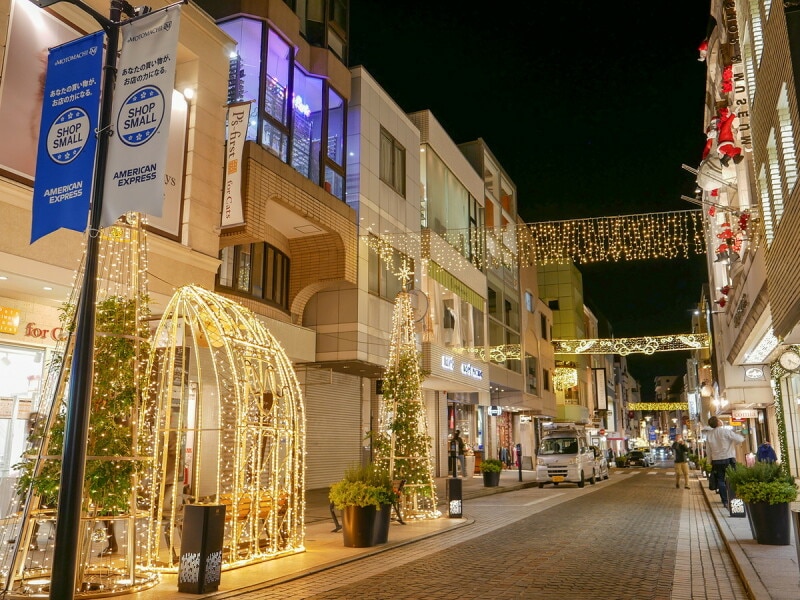 2021年の元町イルミネーションの様子（2021年11月26日撮影）