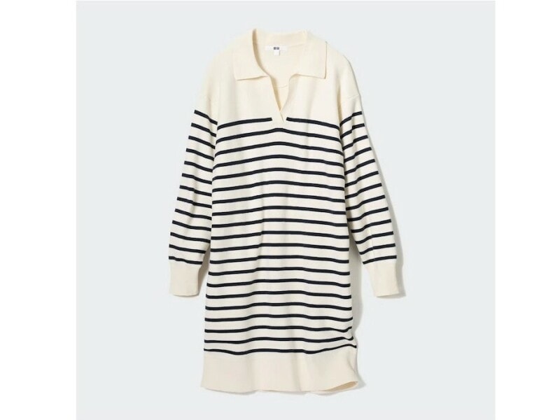 ユニクロ スムースコットンボーダーニットワンピース 4990円(税込)