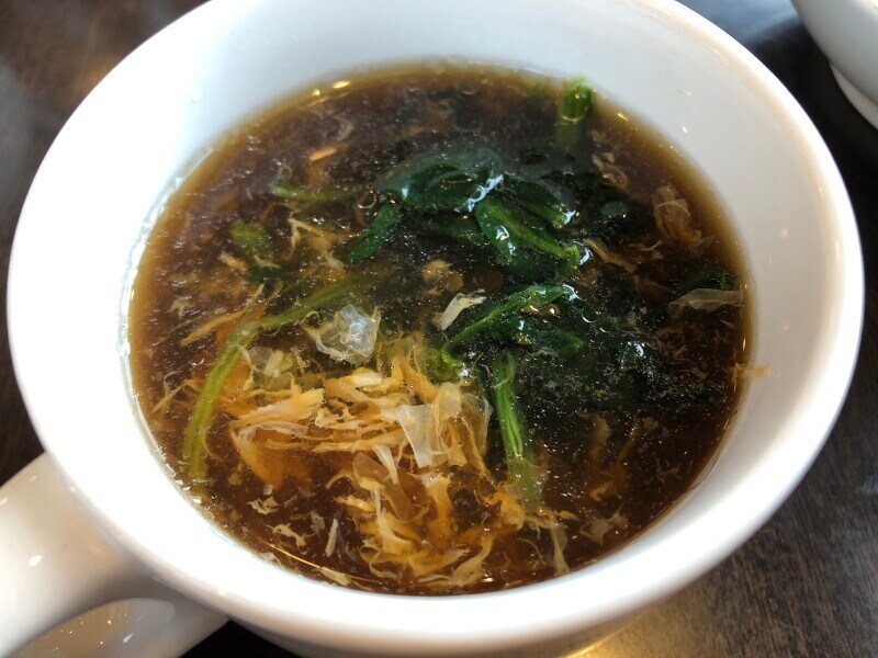 卵スープが、ほうれん草スープに早変わり