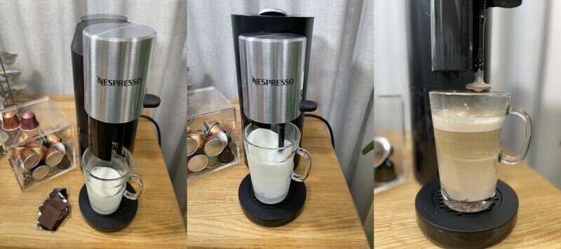 カフェモカを作る様子