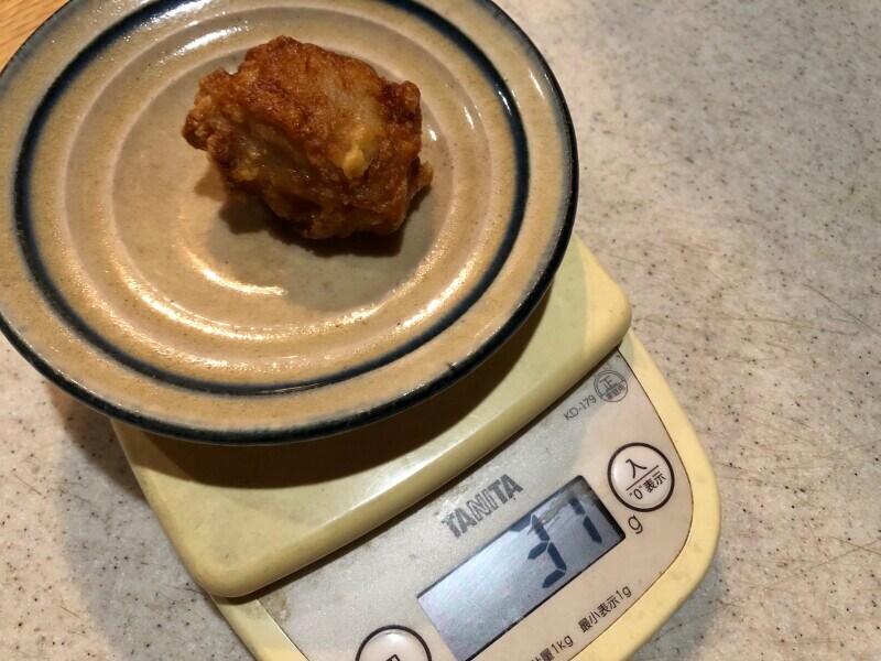 セブンイレブンの「ななから（もも）」1個の重さは31gだった