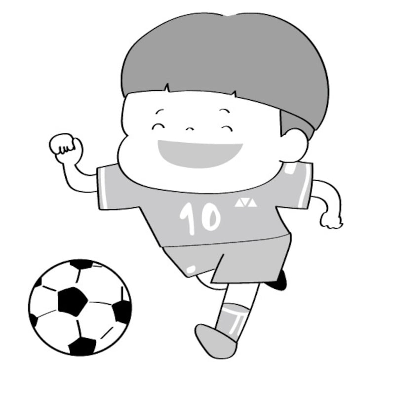 イラスト,無料,サッカー,スポーツ,部活動,習い事,モノクロ