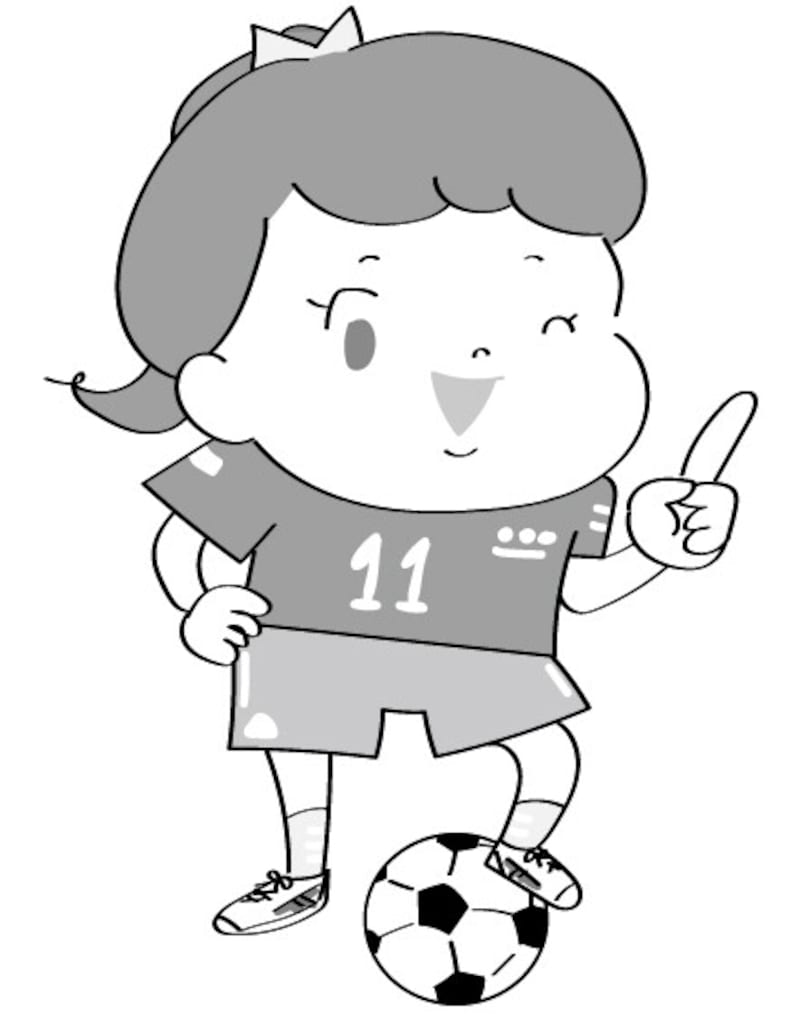 イラスト,無料,サッカー,スポーツ,部活動,習い事,モノクロ