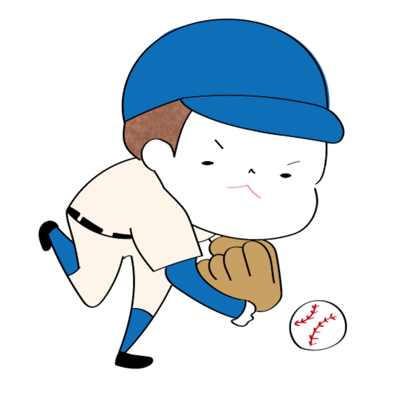 イラスト,無料,野球,ソフトボール,スポーツ,部活動,習い事,カラー