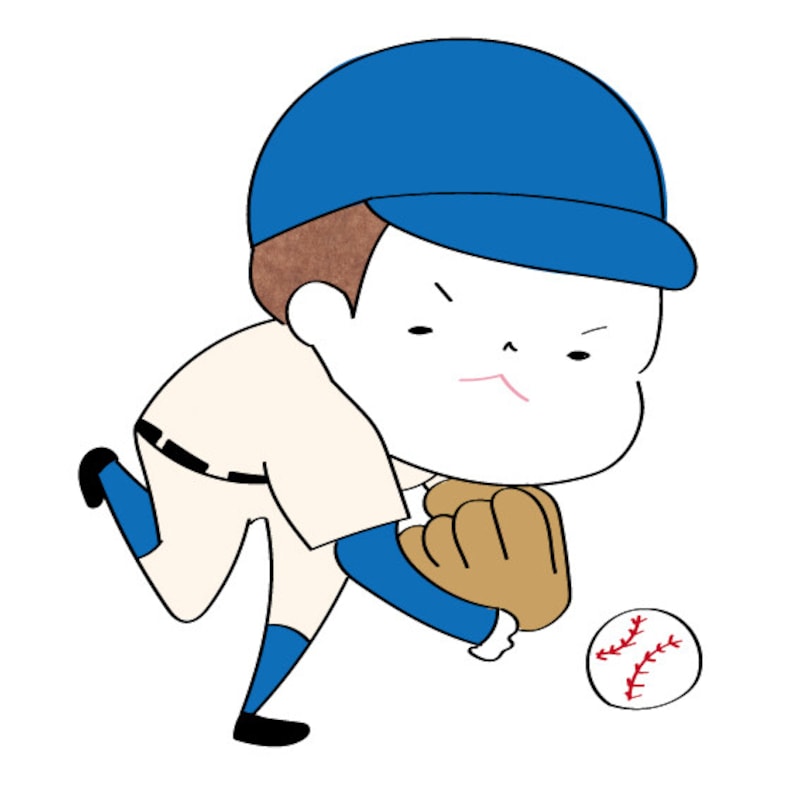イラスト,無料,野球,ソフトボール,スポーツ,部活動,習い事,カラー