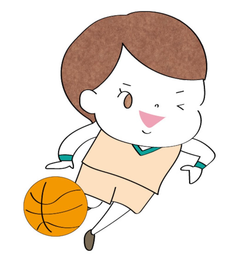 イラスト,無料,球技,バスケットボール,スポーツ,部活動,習い事,カラー