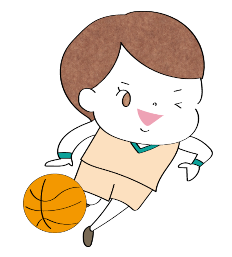 イラスト,無料,球技,バスケットボール,スポーツ,部活動,習い事,カラー
