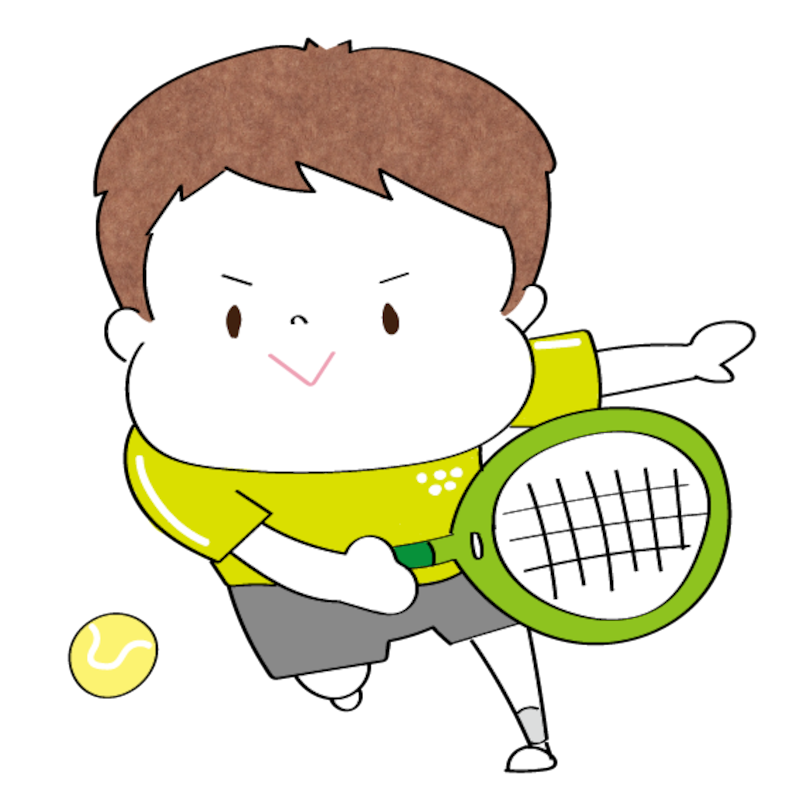イラスト,無料,球技,テニス,スポーツ,部活動,習い事,カラー