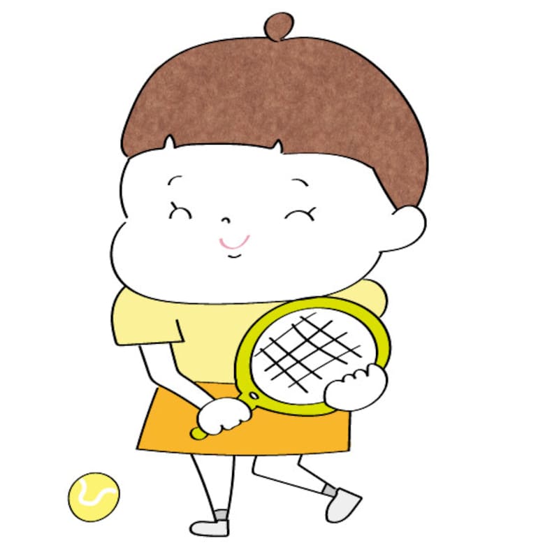 イラスト,無料,球技,テニス,スポーツ,部活動,習い事,カラー