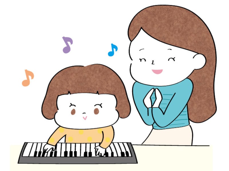 イラスト,無料,ピアノ,エレクトーン,音楽教室,部活動,習い事,カラー
