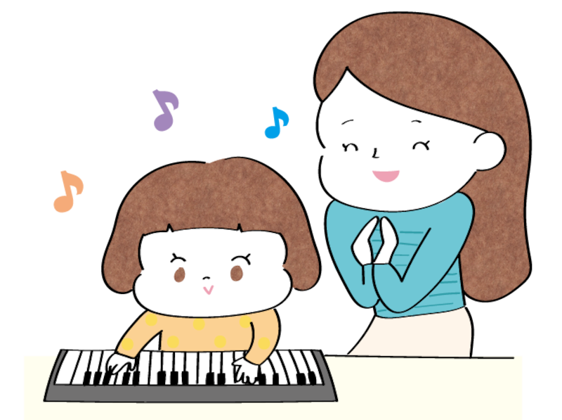 イラスト,無料,ピアノ,エレクトーン,音楽教室,部活動,習い事,カラー