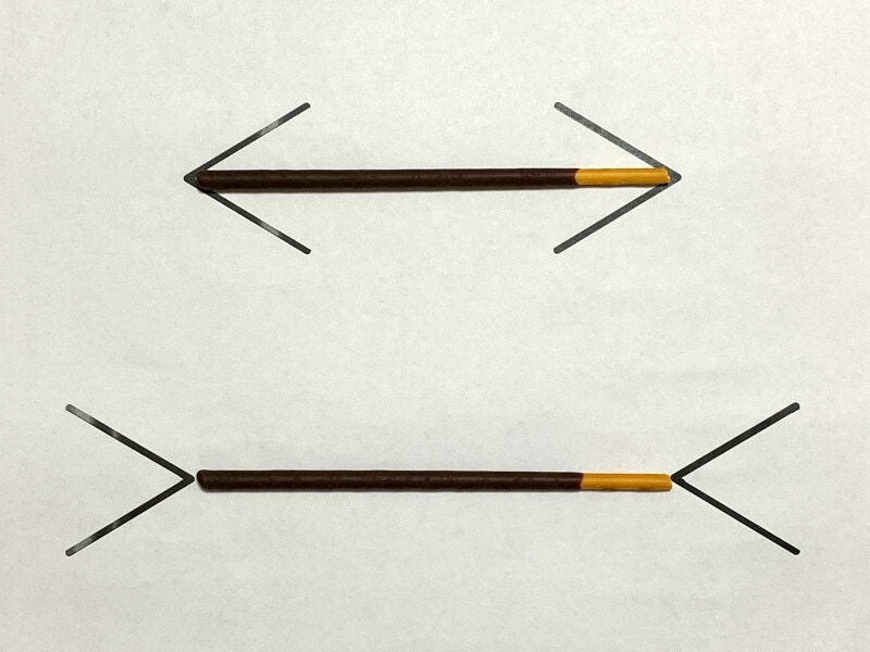 ポッキーによるミューラー・リヤー錯視