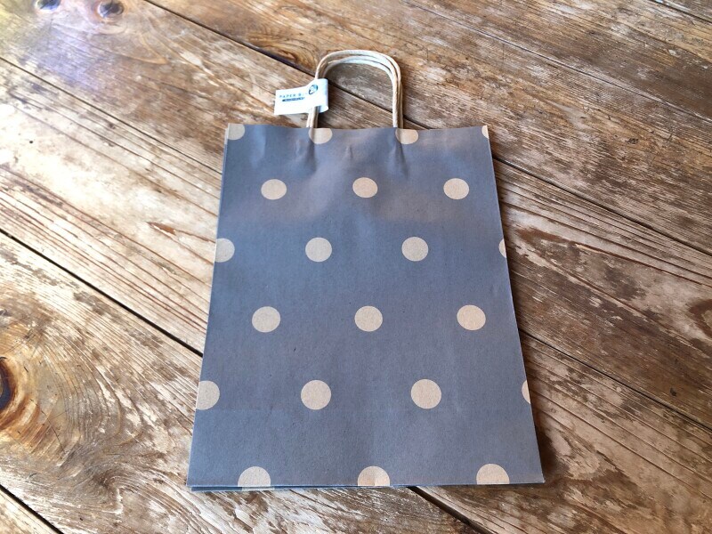 ドット柄が可愛い「ペーパーバッグ M2枚クラフト ドット」