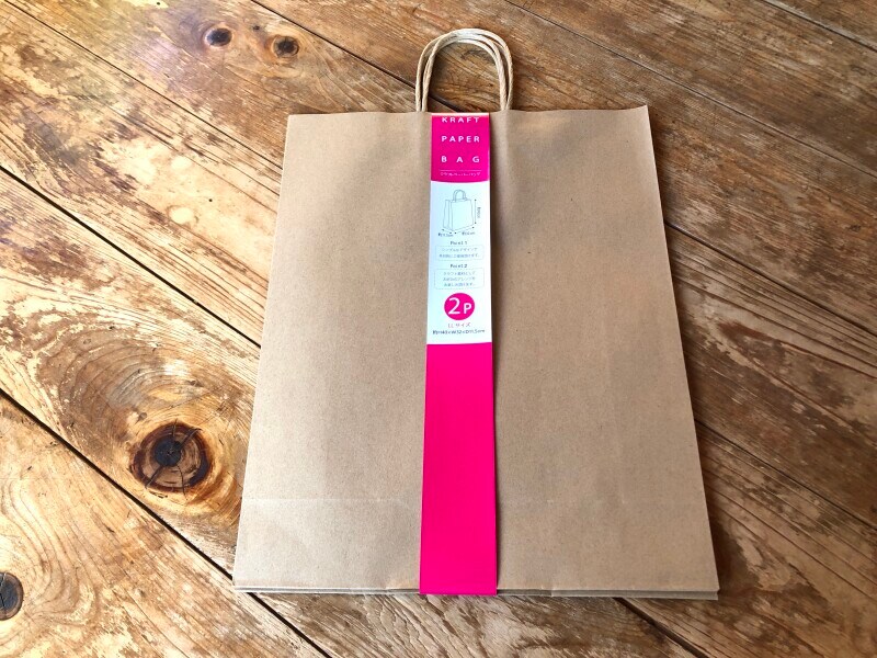 万能なサイズの「ペーパーバッグ LL 2P クラフト無地」