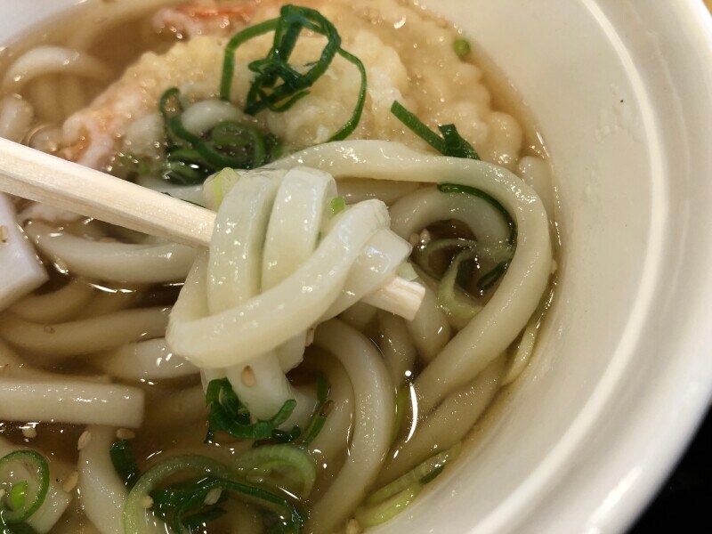 うどんはコシがある。もちもちした食感