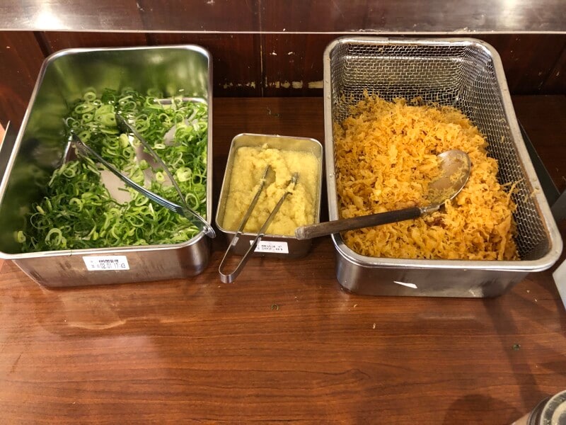 丸亀製麺の無料の薬味