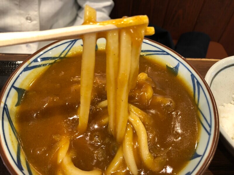 うどんにカレーがからんでさらに美味しくなる