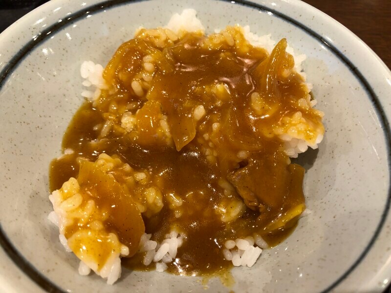 カレーうどんと白ごはんで作ったカレーライス