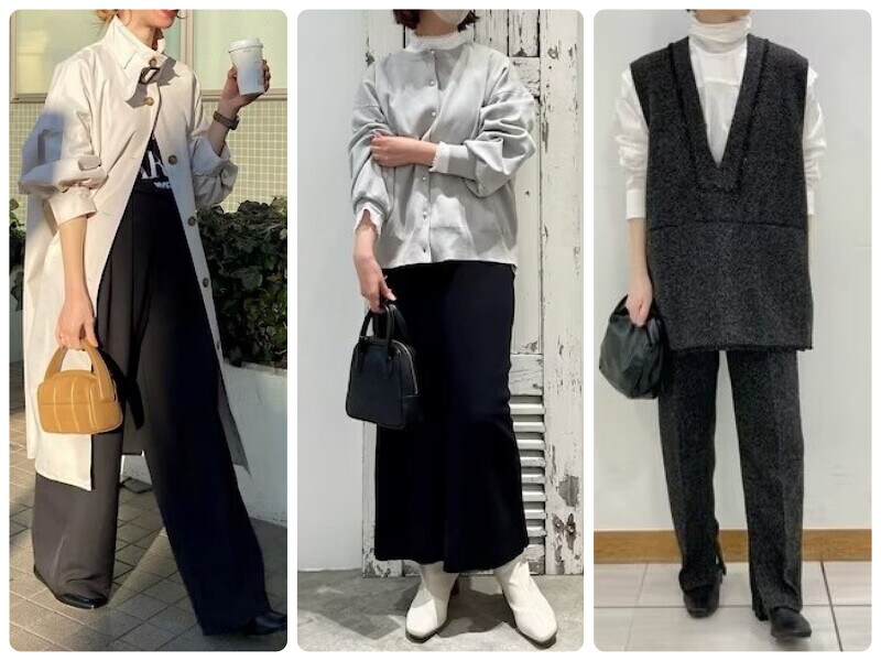 黒ボトムスですっきり見えも叶う！ 大人のモノトーンコーデのコツは