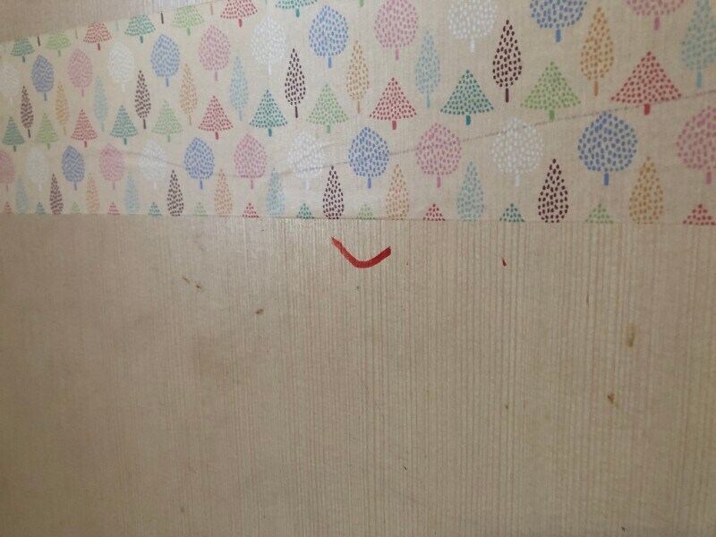 引き戸にある汚れを「リメイクシート　英文字」で隠してみる