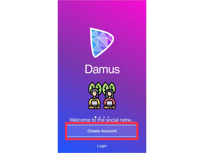 「Create Account」をタップ