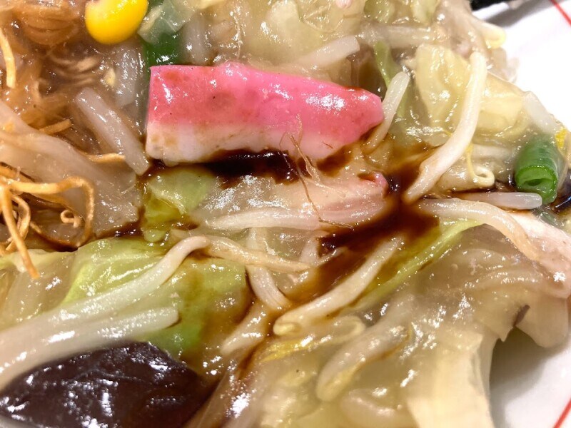 ソースを加えると焼きそばのような味に