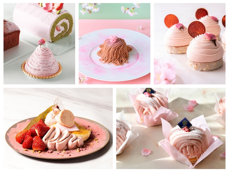 スタンダードは絞り出しスタイルからパンケーキとの組み合わせまで、横浜で「桜のモンブラン」を楽しもう！