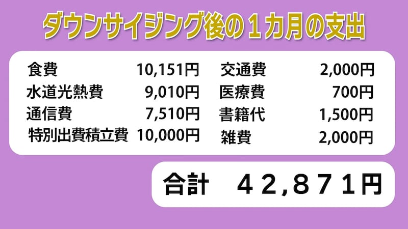 紫苑さんの現在の1カ月の支出