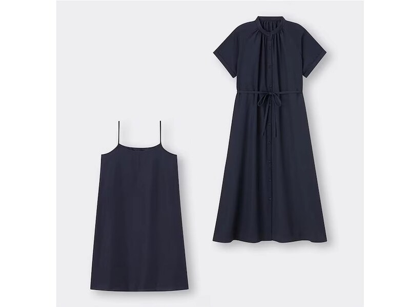 ジーユー　バンドカラーシャツワンピース　2490円（税込）