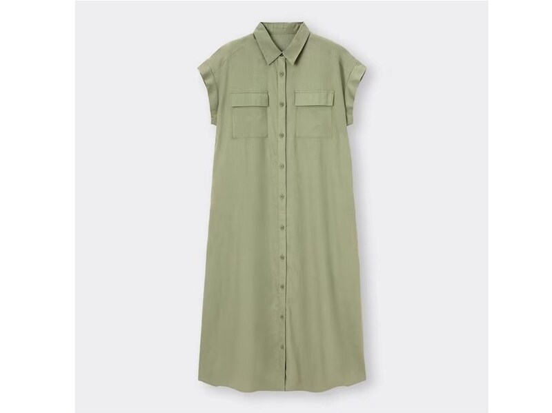 ジーユー　リネンブレンドシャツワンピース 　2990円（税込）※一部店舗およびオンラインストアのみ販売