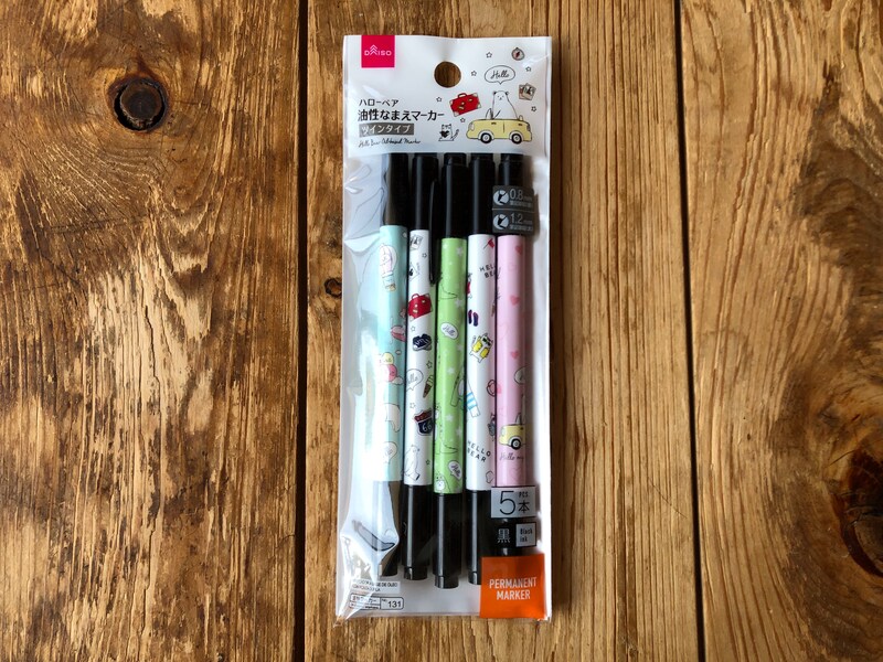 ダイソーの「ハローベア　油性なまえマーカー」