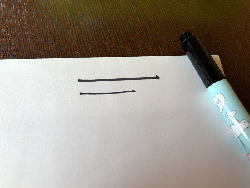 「ハローベア　油性なまえマーカー」は使いやすい太さ