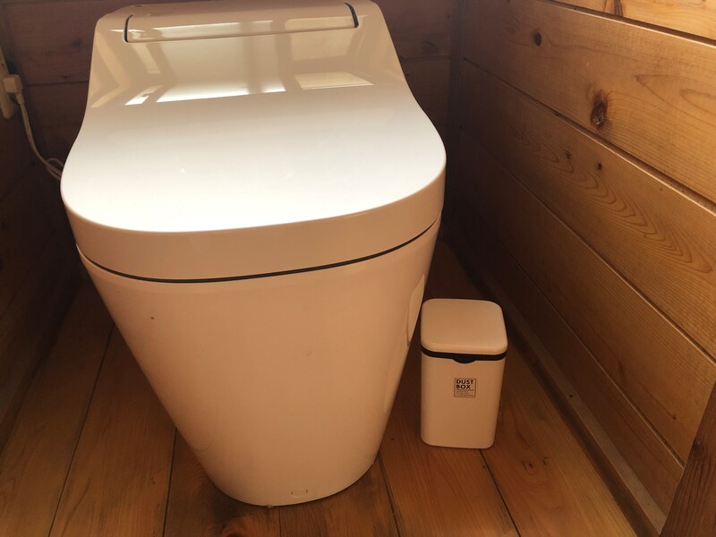 セリアの「トイレ用コーナーポット」をトイレの横に置いてみる