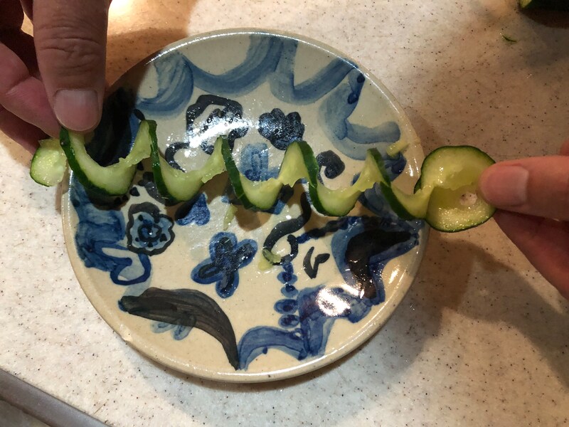 らせん状にカットできた！