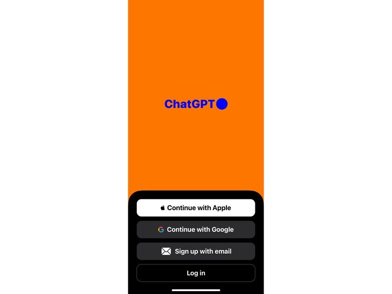 ChatGPTアプリのログイン画面
